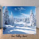 Sun Valley Snow Photo Booth Backdrop