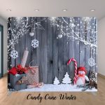 Candy Cane Winter Photo Booth Backdrop